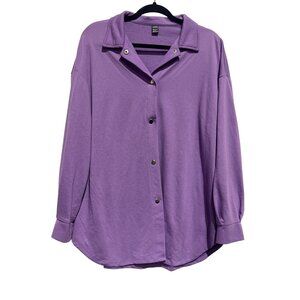 Womens Purple Shein Button-Up Shirt Medium Size 6